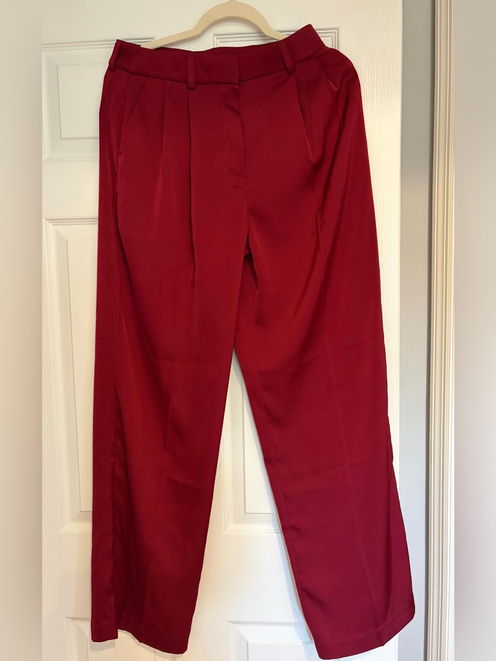Rafaella Deep Red Pleated Dress Trousers